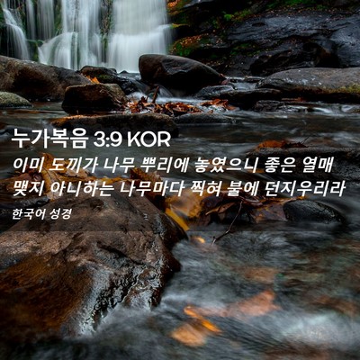 Picture 02 - 누가복음 3:9 KOR - 이미 도끼가 나무 뿌리에 놓였으니 - Bible Verse Picture