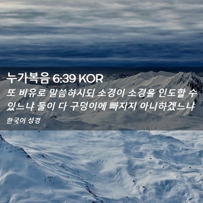 Picture 02 - 누가복음 6:39 KOR - 또 비유로 말씀하시되 소경이 소경을 - Bible Verse Picture