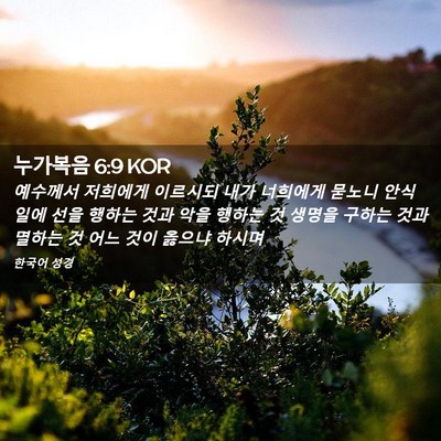 Picture 02 - 누가복음 6:9 KOR - 예수께서 저희에게 이르시되 내가 - Bible Verse Picture