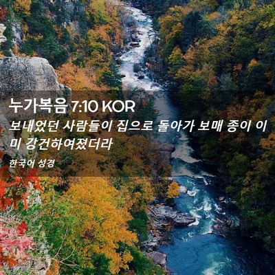 Picture 02 - 누가복음 7:10 KOR - 보내었던 사람들이 집으로 돌아가 - Bible Verse Picture