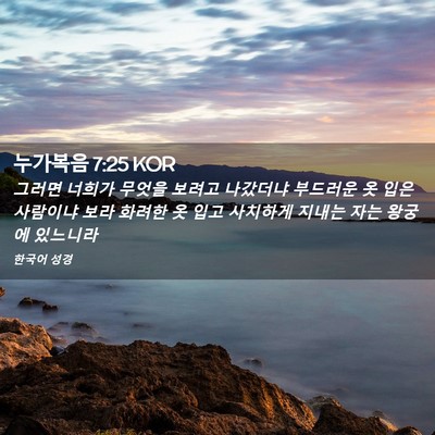 Picture 02 - 누가복음 7:25 KOR - 그러면 너희가 무엇을 보려고 - Bible Verse Picture