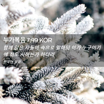 Picture 02 - 누가복음 7:49 KOR - 함께 앉은 자들이 속으로 말하되 - Bible Verse Picture