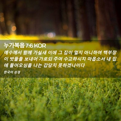 Picture 02 - 누가복음 7:6 KOR - 예수께서 함께 가실새 이에 그 집이 - Bible Verse Picture