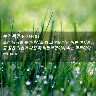 Picture 02 - 누가복음 8:2 KOR - 또한 악귀를 쫓아내심과 병 고침을 - Bible Verse Picture