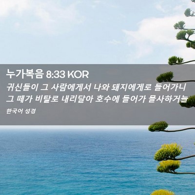 Picture 02 - 누가복음 8:33 KOR - 귀신들이 그 사람에게서 나와 - Bible Verse Picture