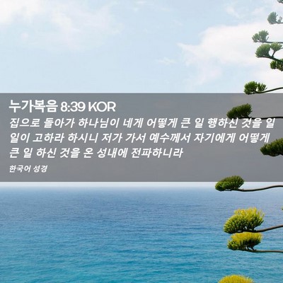 Picture 02 - 누가복음 8:39 KOR - 집으로 돌아가 하나님이 네게 어떻게 - Bible Verse Picture