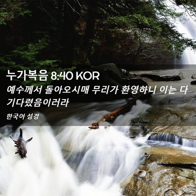 Picture 02 - 누가복음 8:40 KOR - 예수께서 돌아오시매 무리가 - Bible Verse Picture