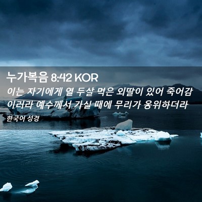 Picture 02 - 누가복음 8:42 KOR - 이는 자기에게 열 두살 먹은 외딸이 - Bible Verse Picture