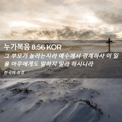 Picture 02 - 누가복음 8:56 KOR - 그 부모가 놀라는지라 예수께서 - Bible Verse Picture