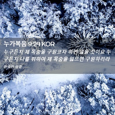 Picture 02 - 누가복음 9:24 KOR - 누구든지 제 목숨을 구원코자 하면 - Bible Verse Picture