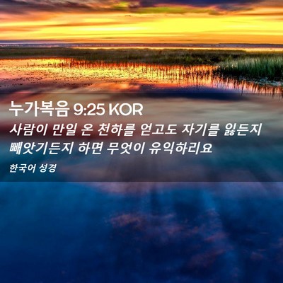 Picture 02 - 누가복음 9:25 KOR - 사람이 만일 온 천하를 얻고도 - Bible Verse Picture