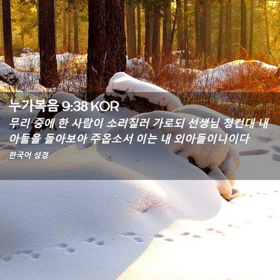 Picture 02 - 누가복음 9:38 KOR - 무리 중에 한 사람이 소리질러 - Bible Verse Picture