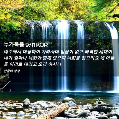 Picture 02 - 누가복음 9:41 KOR - 예수께서 대답하여 가라사대 믿음이 - Bible Verse Picture