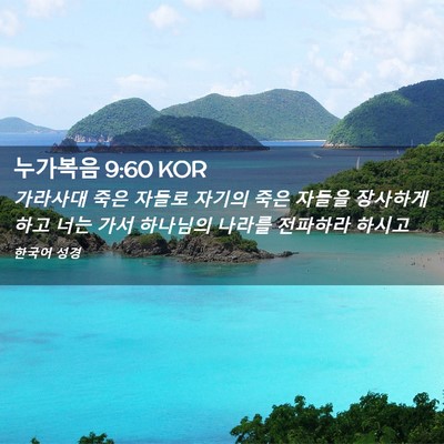 Picture 02 - 누가복음 9:60 KOR - 가라사대 죽은 자들로 자기의 죽은 - Bible Verse Picture