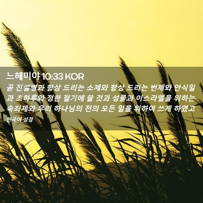 Picture 02 - 느헤미야 10:33 KOR - 곧 진설병과 항상 드리는 소제와 - Bible Verse Picture