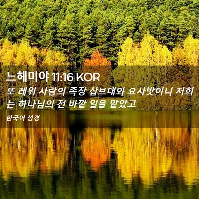 Picture 02 - 느헤미야 11:16 KOR - 또 레위 사람의 족장 삽브대와 - Bible Verse Picture