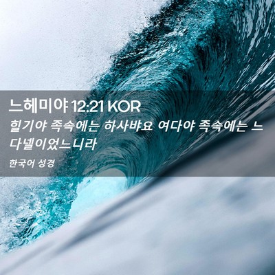 Picture 02 - 느헤미야 12:21 KOR - 힐기야 족속에는 하사뱌요 여다야 - Bible Verse Picture