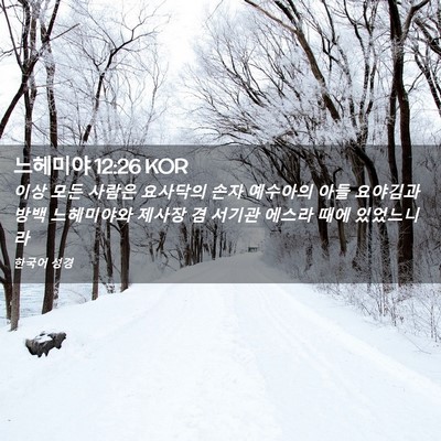 Picture 02 - 느헤미야 12:26 KOR - 이상 모든 사람은 요사닥의 손자 - Bible Verse Picture