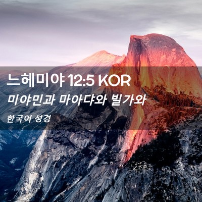Picture 02 - 느헤미야 12:5 KOR - 미야민과 마아댜와 - Bible Verse Picture