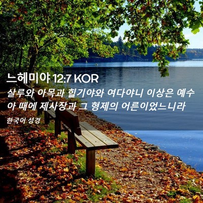 Picture 02 - 느헤미야 12:7 KOR - 살루와 아목과 힐기야와 여다야니 - Bible Verse Picture