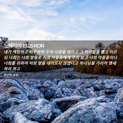 Picture 02 - 느헤미야 13:25 KOR - 내가 책망하고 저주하며 두어 사람을 - Bible Verse Picture