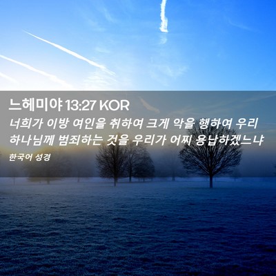 Picture 02 - 느헤미야 13:27 KOR - 너희가 이방 여인을 취하여 크게 - Bible Verse Picture