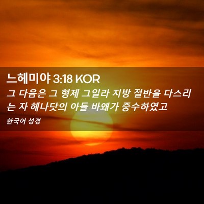 Picture 02 - 느헤미야 3:18 KOR - 그 다음은 그 형제 그일라 지방 - Bible Verse Picture