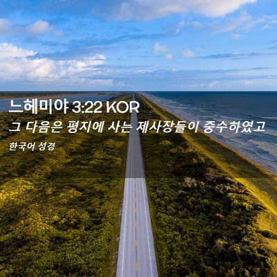 Picture 02 - 느헤미야 3:22 KOR - 그 다음은 평지에 사는 제사장들이 - Bible Verse Picture