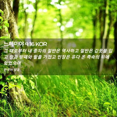 Picture 02 - 느헤미야 4:16 KOR - 그 때로부터 내 종자의 절반은 - Bible Verse Picture
