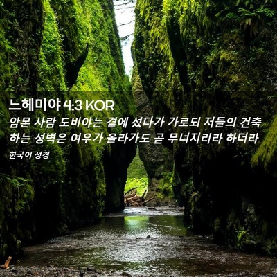 Picture 02 - 느헤미야 4:3 KOR - 암몬 사람 도비야는 곁에 섰다가 - Bible Verse Picture