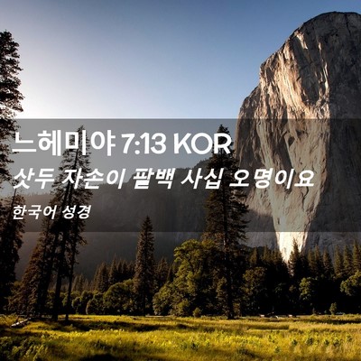 Picture 02 - 느헤미야 7:13 KOR - 삿두 자손이 팔백 사십 - Bible Verse Picture