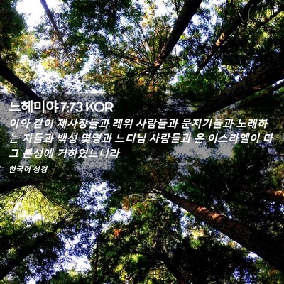 Picture 02 - 느헤미야 7:73 KOR - 이와 같이 제사장들과 레위 사람들과 - Bible Verse Picture