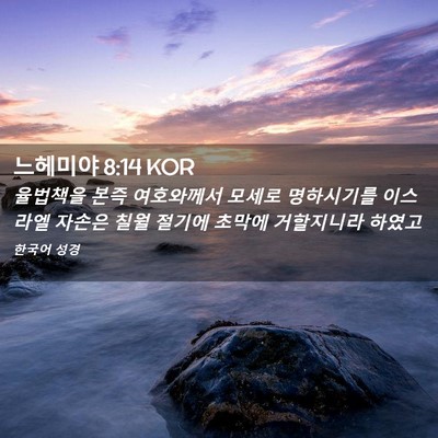 Picture 02 - 느헤미야 8:14 KOR - 율법책을 본즉 여호와께서 모세로 - Bible Verse Picture