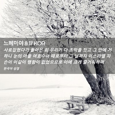 Picture 02 - 느헤미야 8:17 KOR - 사로잡혔다가 돌아온 회 무리가 다 - Bible Verse Picture