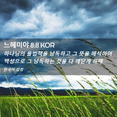 Picture 02 - 느헤미야 8:8 KOR - 하나님의 율법책을 낭독하고 그 뜻을 - Bible Verse Picture