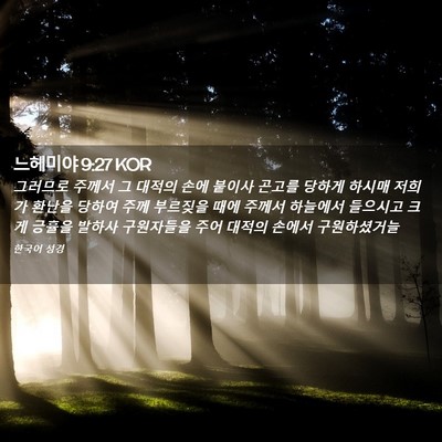 Picture 02 - 느헤미야 9:27 KOR - 그러므로 주께서 그 대적의 손에 - Bible Verse Picture