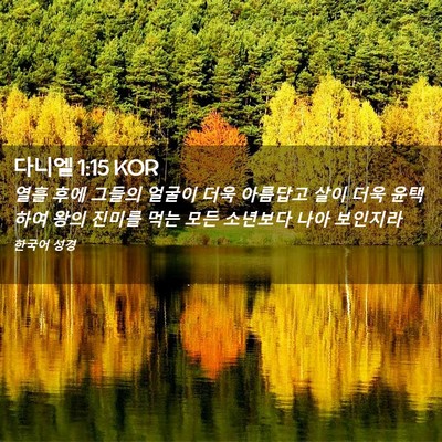Picture 02 - 다니엘 1:15 KOR - 열흘 후에 그들의 얼굴이 더욱 - Bible Verse Picture