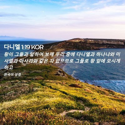 Picture 02 - 다니엘 1:19 KOR - 왕이 그들과 말하여 보매 무리 중에 - Bible Verse Picture