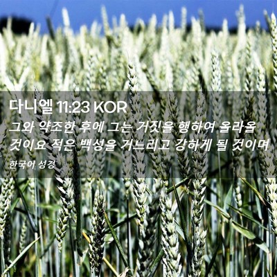 Picture 02 - 다니엘 11:23 KOR - 그와 약조한 후에 그는 거짓을 - Bible Verse Picture