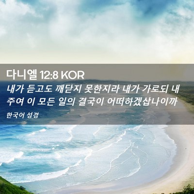 Picture 02 - 다니엘 12:8 KOR - 내가 듣고도 깨닫지 못한지라 내가 - Bible Verse Picture