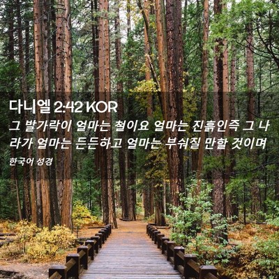 Picture 02 - 다니엘 2:42 KOR - 그 발가락이 얼마는 철이요 얼마는 - Bible Verse Picture