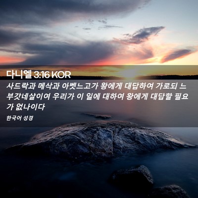 Picture 02 - 다니엘 3:16 KOR - 사드락과 메삭과 아벳느고가 왕에게 - Bible Verse Picture