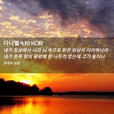 Picture 02 - 다니엘 4:10 KOR - 내가 침상에서 나의 뇌 속으로 받은 - Bible Verse Picture