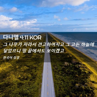 Picture 02 - 다니엘 4:11 KOR - 그 나무가 자라서 견고하여지고 그 - Bible Verse Picture