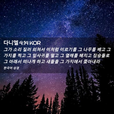 Picture 02 - 다니엘 4:14 KOR - 그가 소리 질러 외쳐서 이처럼 - Bible Verse Picture