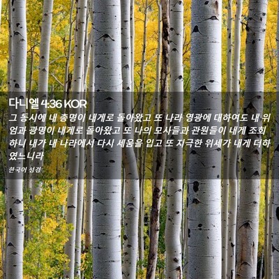 Picture 02 - 다니엘 4:36 KOR - 그 동시에 내 총명이 내게로 - Bible Verse Picture