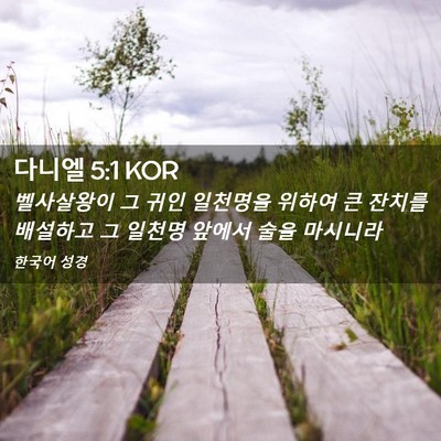 Picture 02 - 다니엘 5:1 KOR - 벨사살왕이 그 귀인 일천명을 위하여 - Bible Verse Picture