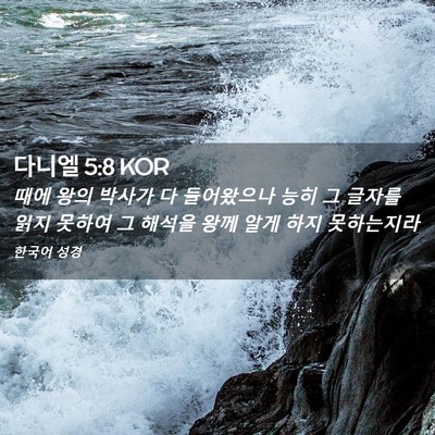 Picture 02 - 다니엘 5:8 KOR - 때에 왕의 박사가 다 들어왔으나 - Bible Verse Picture