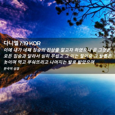 Picture 02 - 다니엘 7:19 KOR - 이에 내가 네째 짐승의 진상을 - Bible Verse Picture