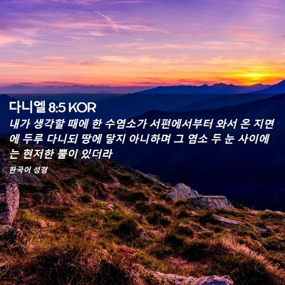 Picture 02 - 다니엘 8:5 KOR - 내가 생각할 때에 한 수염소가 - Bible Verse Picture